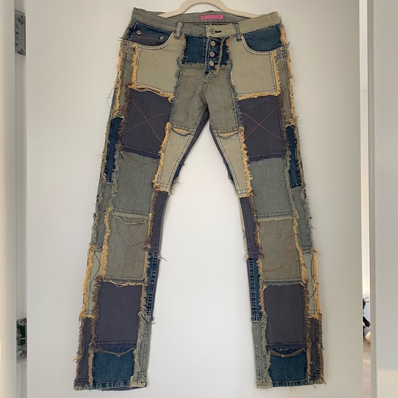 Japanese distressed patchwork jeans! - Picture 1 of 4